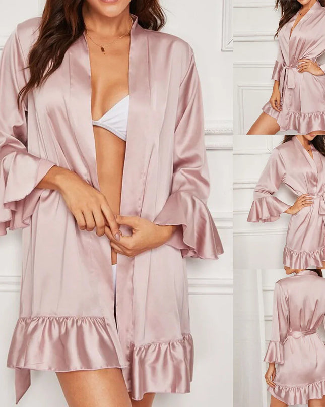 Sexy Robe Satin Silk Pajamas Kimono