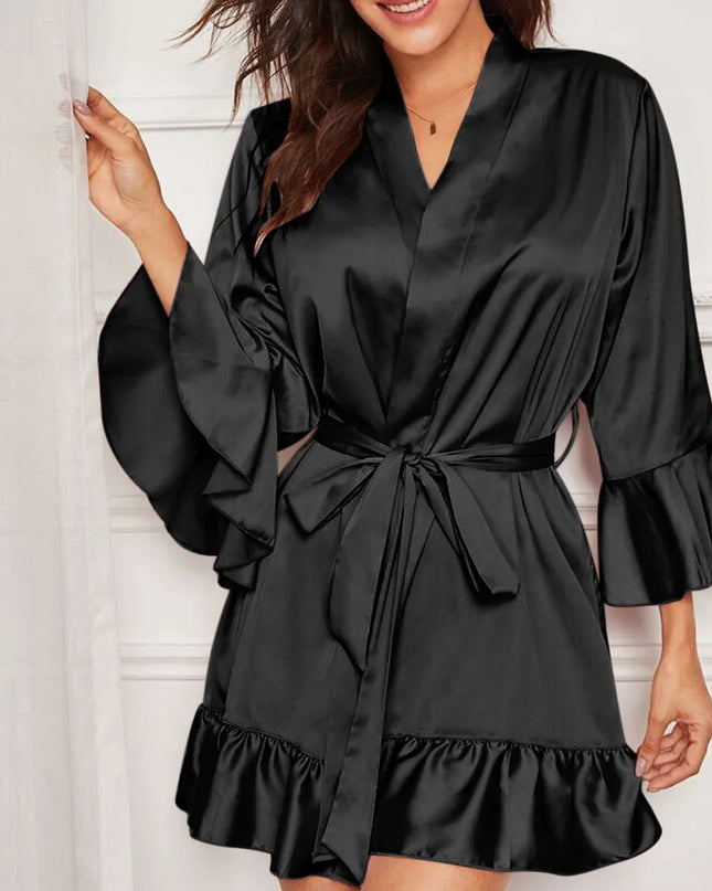 Sexy Robe Satin Silk Pajamas Kimono